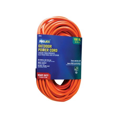 PROJEX Projex 3506045 Indoor & Outdoor 100 ft. Orange Extension Cord 3506045